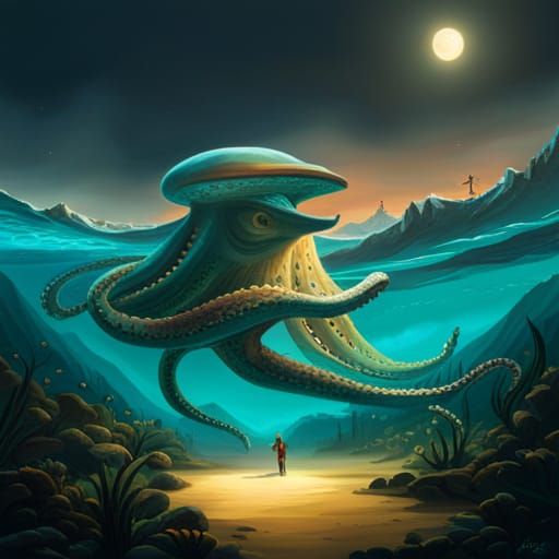 Colossal Octopus - AI Generated Artwork - NightCafe Creator