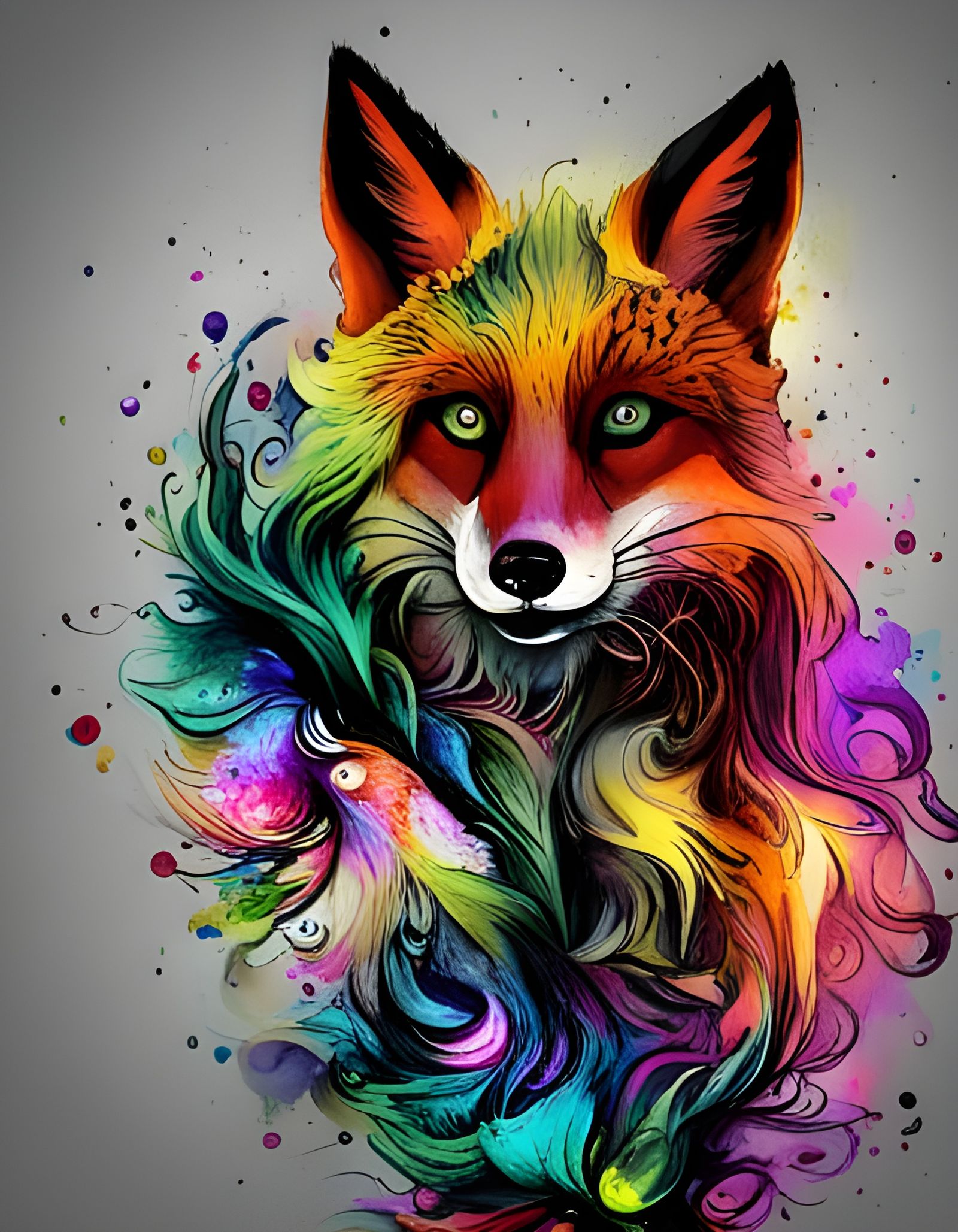 Fantastically Rainbow Fox v6 - AI Generated Artwork - NightCafe Creator