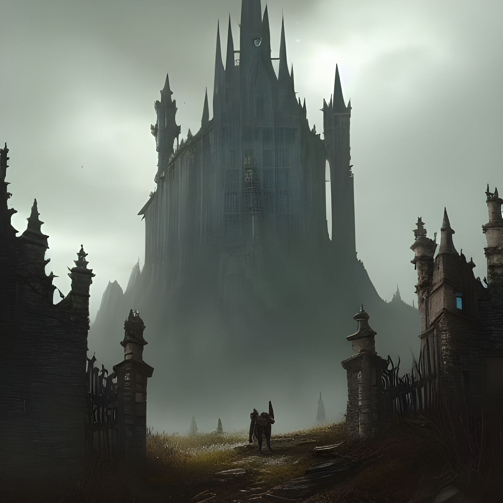 Gothic Dark Castle Mountain - AI Generated Artwork - NightCafe Creator