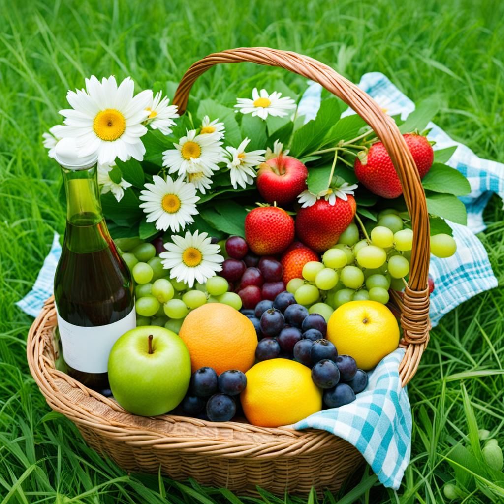 Basket of Fruits & Flowers