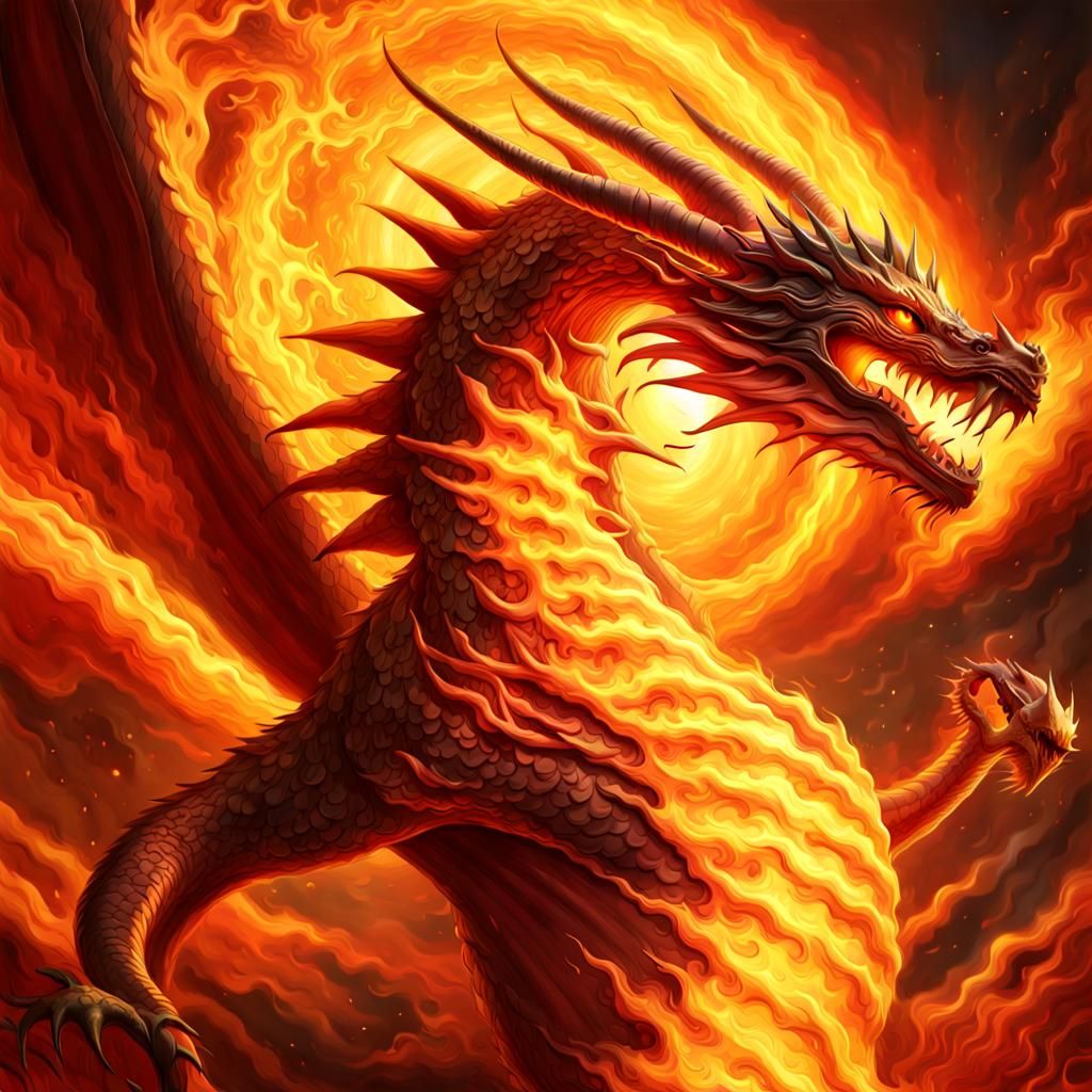 Solar Flare Dragon Subject: Dragon with scales resembling solar flares ...