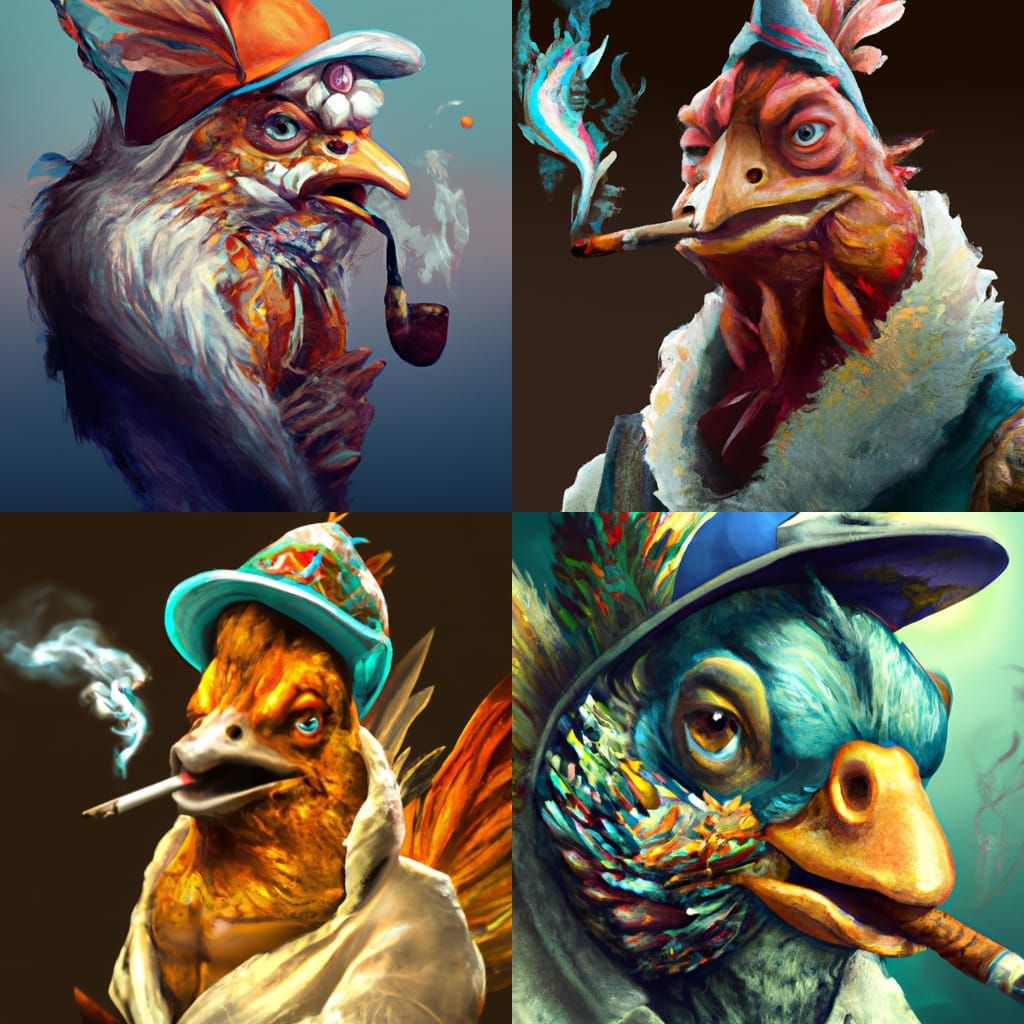 Fish Chicken Smoker: Hyperdetailed Concept Art Portrait