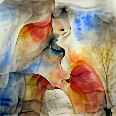 the kiss watercolor