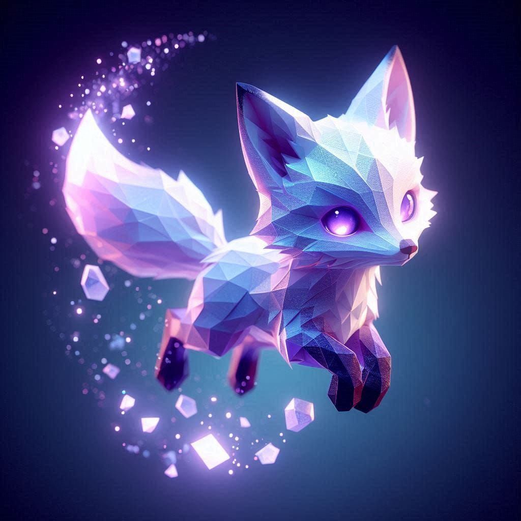 ethereal fox with shimmering purple fur 31