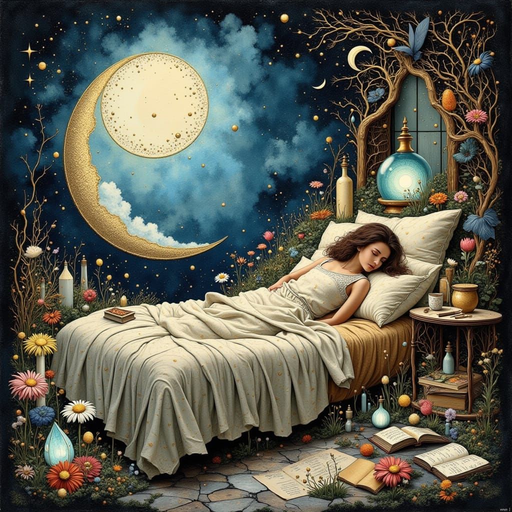 Magical Healing Nest Sanctuary with Glowing Crystals and Gua...