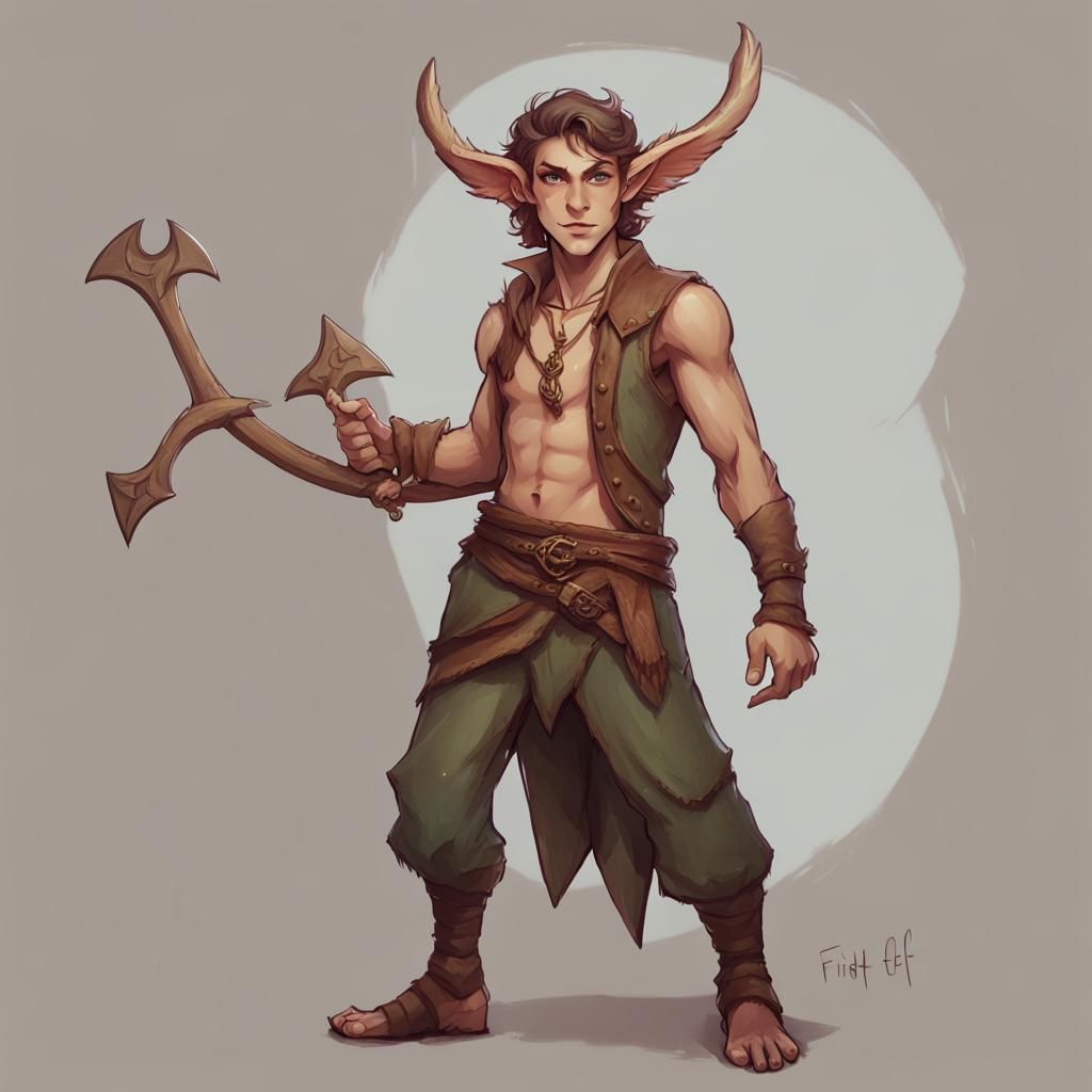 Half satyr half sea elf male in the outfit of the first mate - AI ...