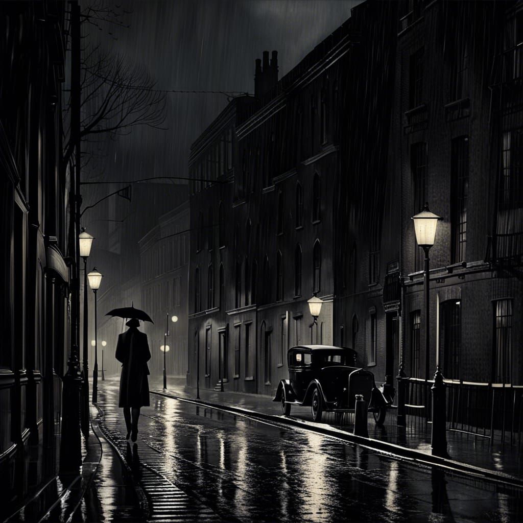 Dark Rainy Street