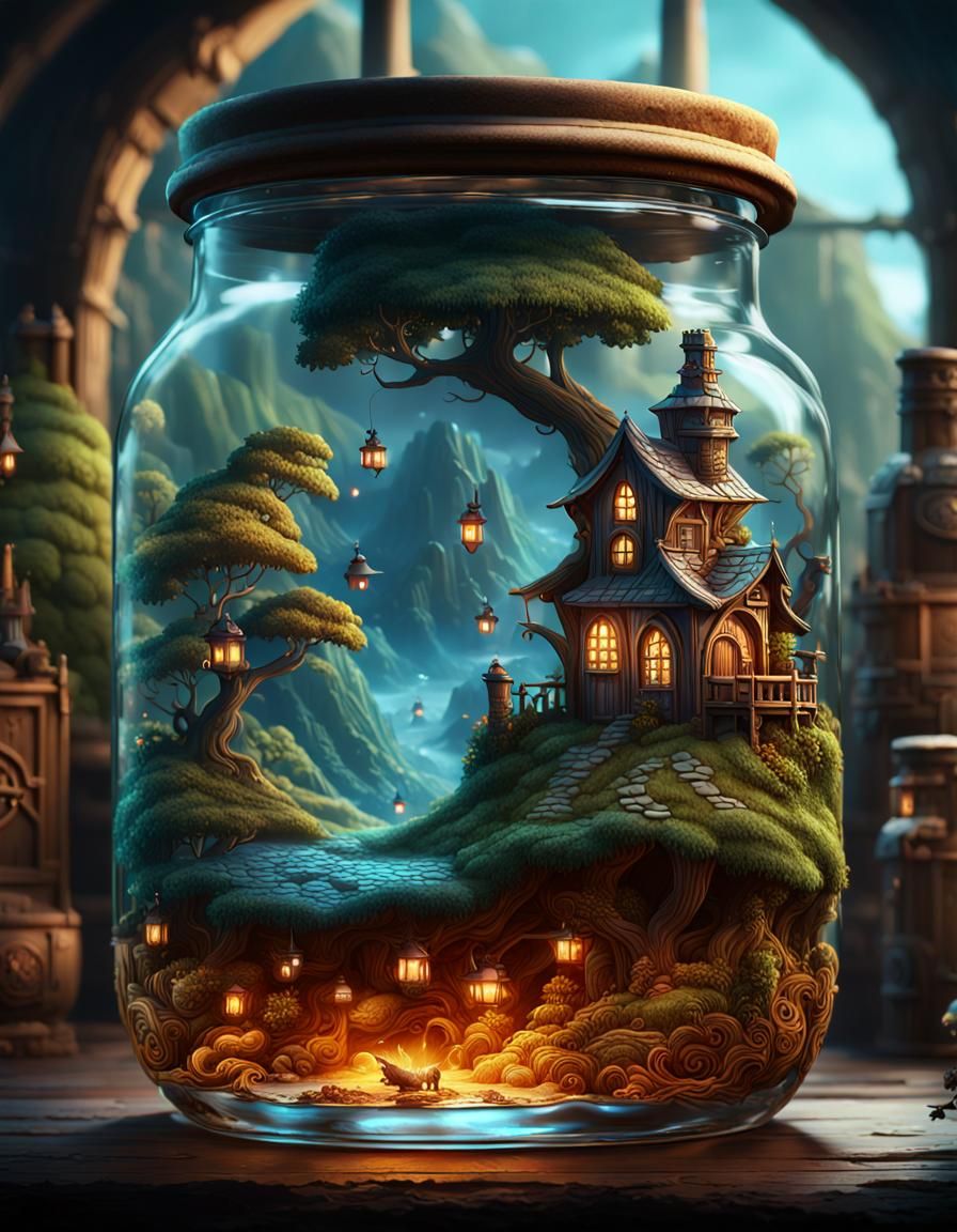 A fairy land in a jar  by @DMaster27