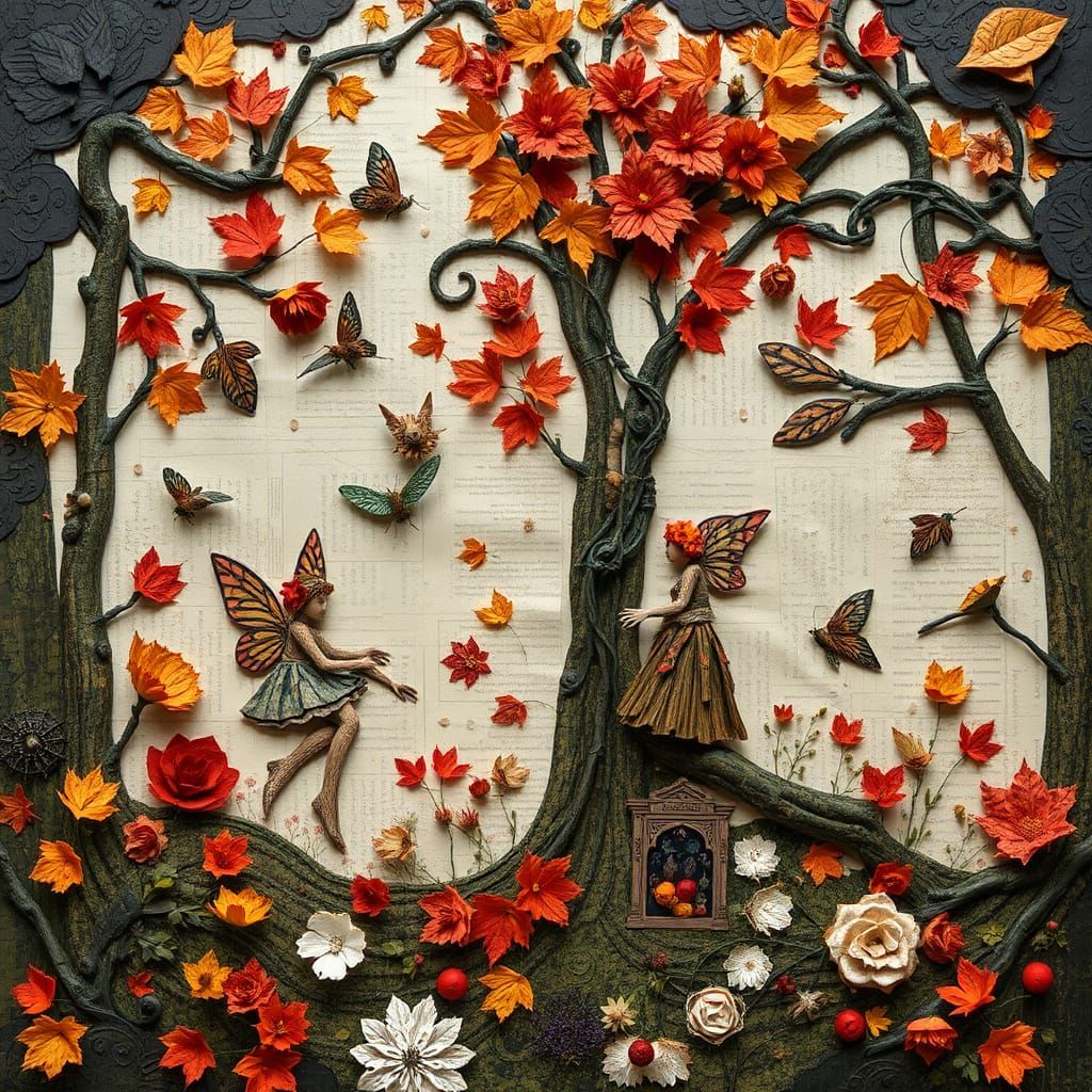 Fall Paper Collage Art