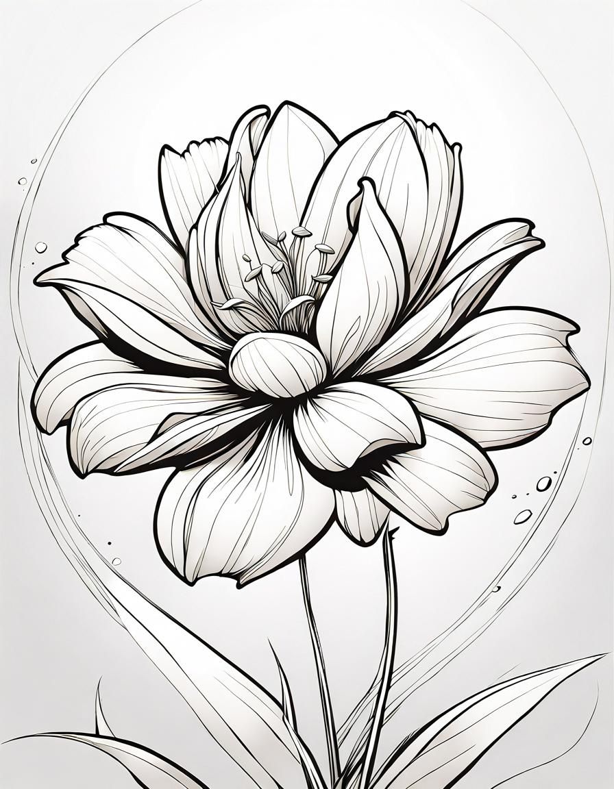 Line Art: a flower  by @g r r c