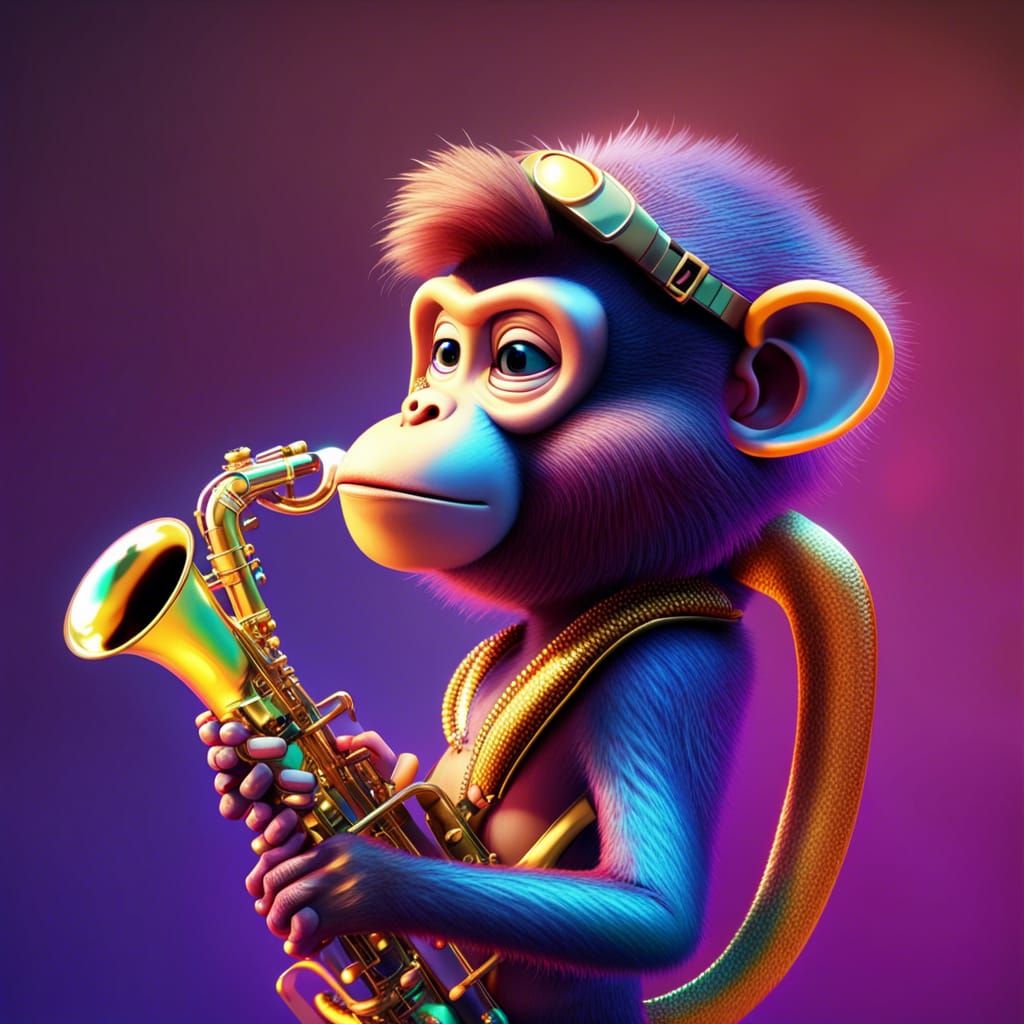Monkey Playing Saxophone