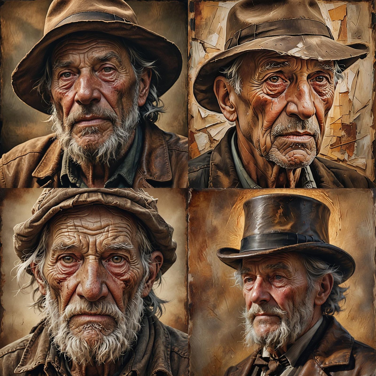 Detailed Portrait of an Old Man in Hyperrealistic Style