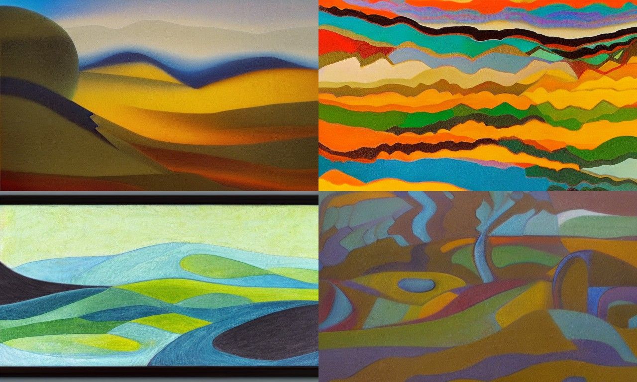 Landscape in the style of Abstract illusionism