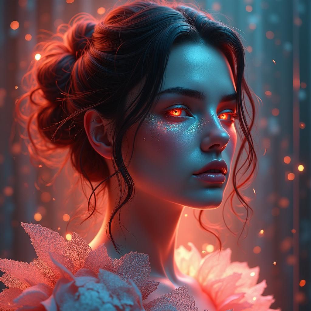 Radiant Hyper-Realistic Portrait in a Fantastical Style
