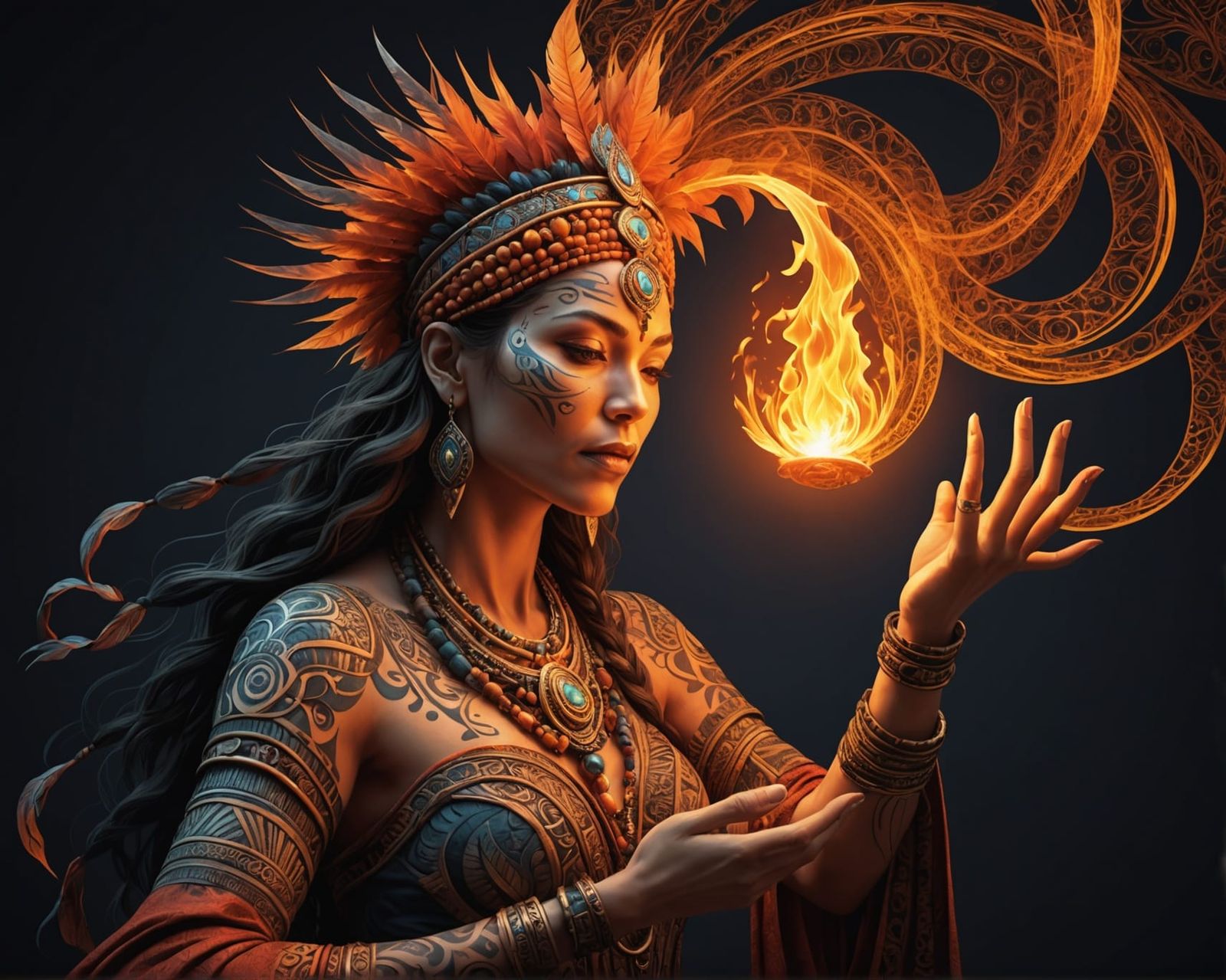 Shaman communing with Fire  by @Cymbeline