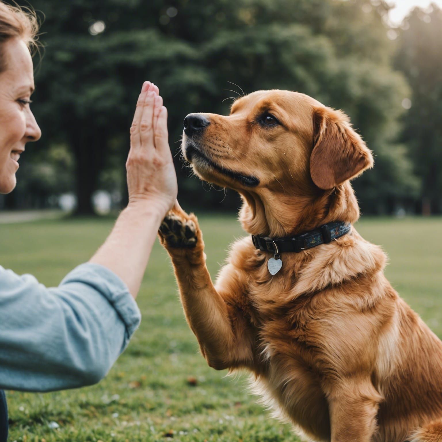 a dog high fiving a human  by @morr5750