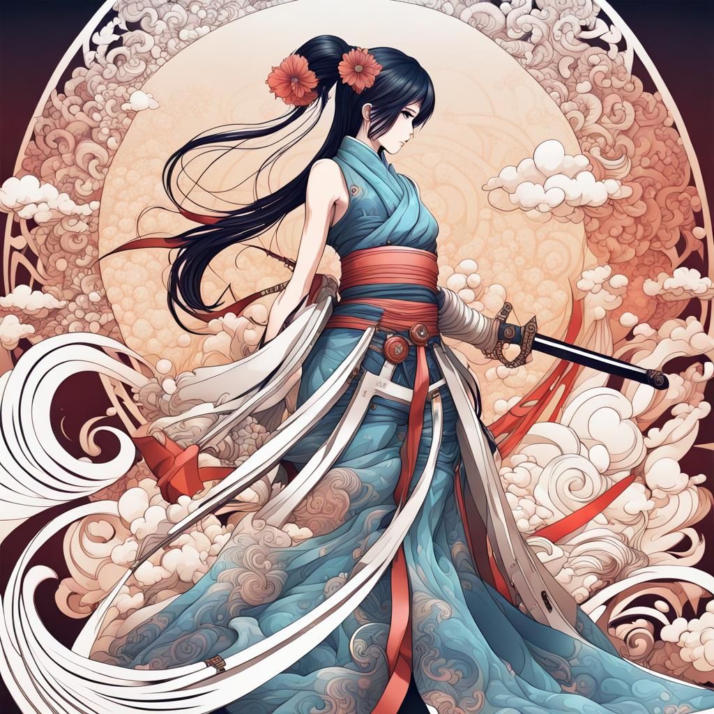 Japanese Samurai Girl  by @Kenley