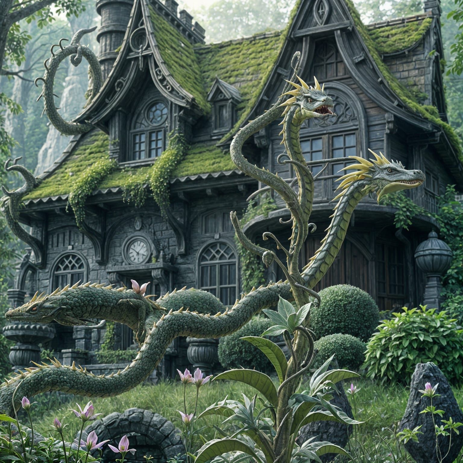 A Dragonvine grows in a Wizard's garden  by @Caveman