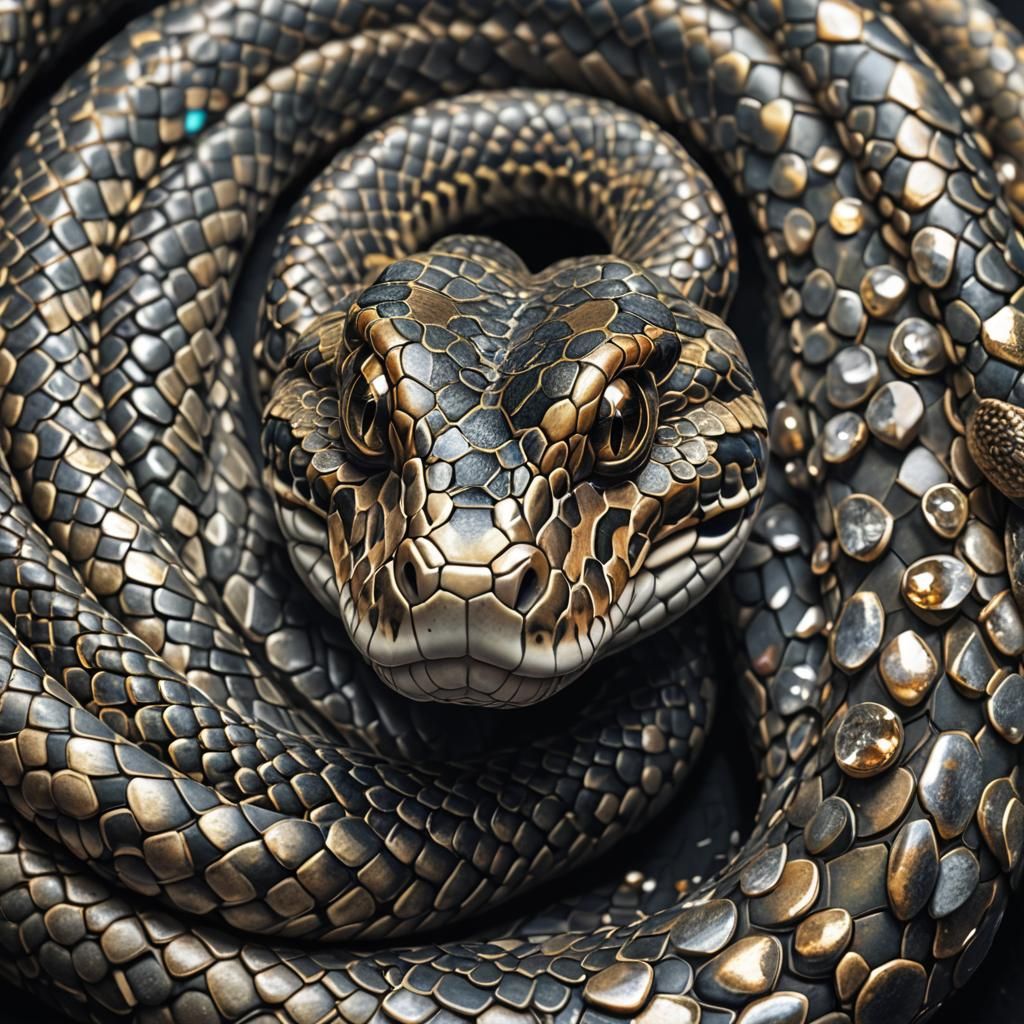 The Rare Gem Snake. - AI Generated Artwork - NightCafe Creator