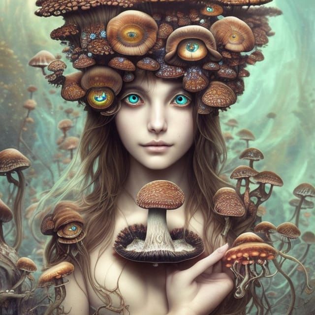 Fungi Girl 2306 - AI Generated Artwork - NightCafe Creator