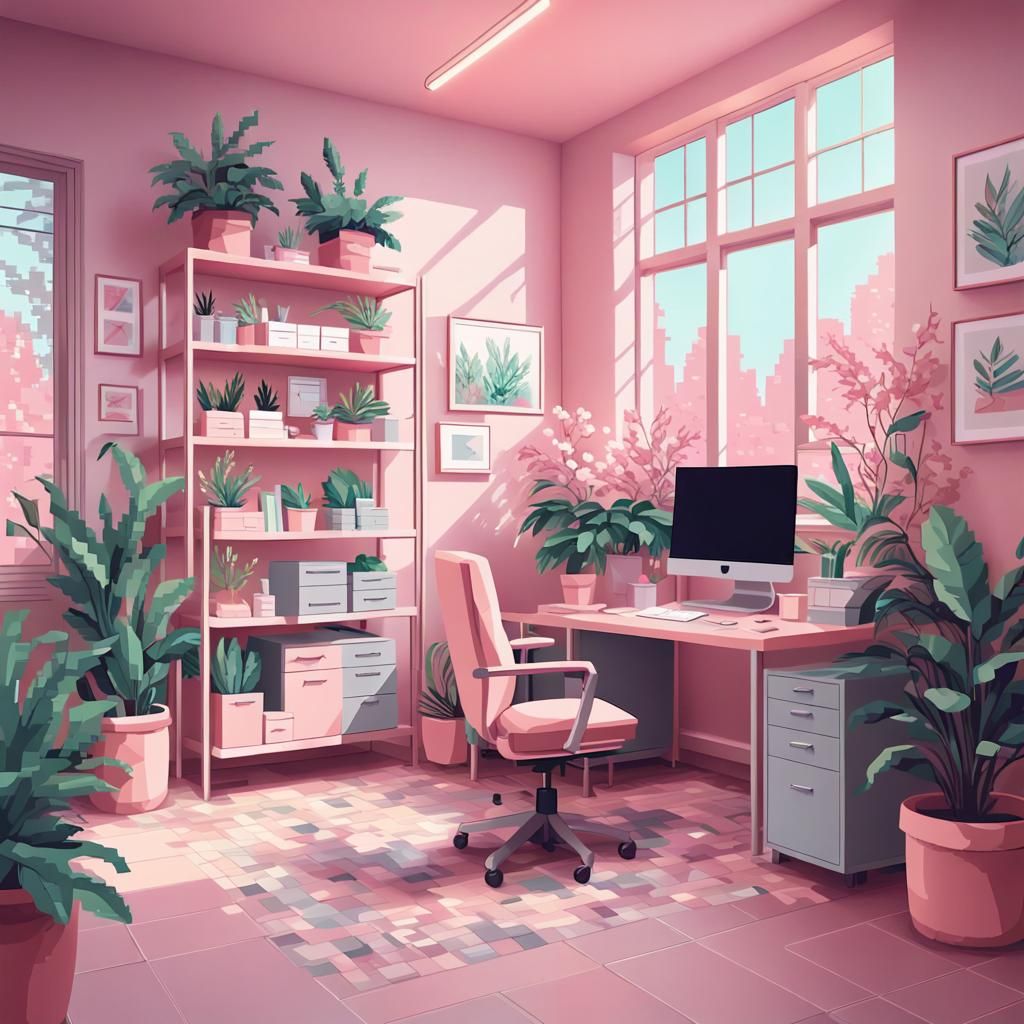pink botanical office
