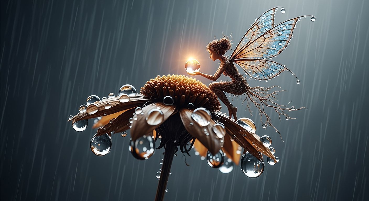 Ephemeral Glow in Withered Rain