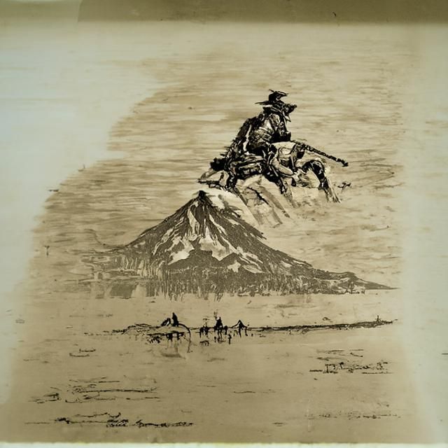 A view of Mount Fuji by Frederic Remington (C)