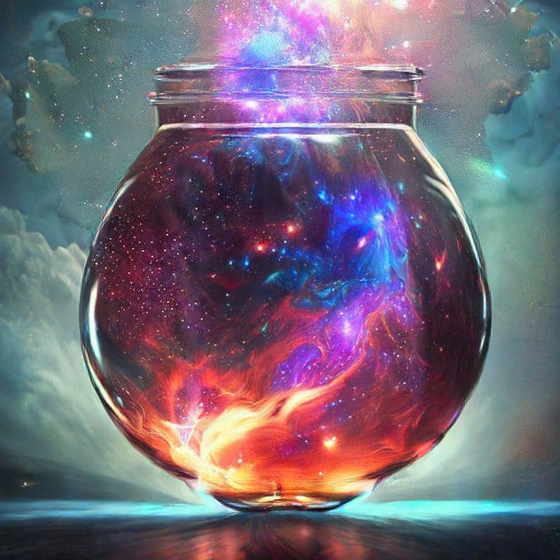 Big bang inside a glass jar