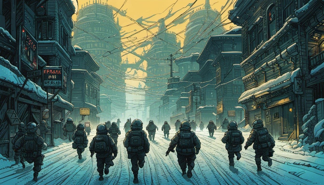 "Pandemic" people run dystopian military police in snowbound...