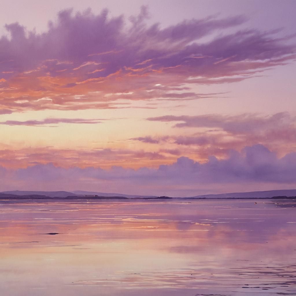 Twilight over an estuary.