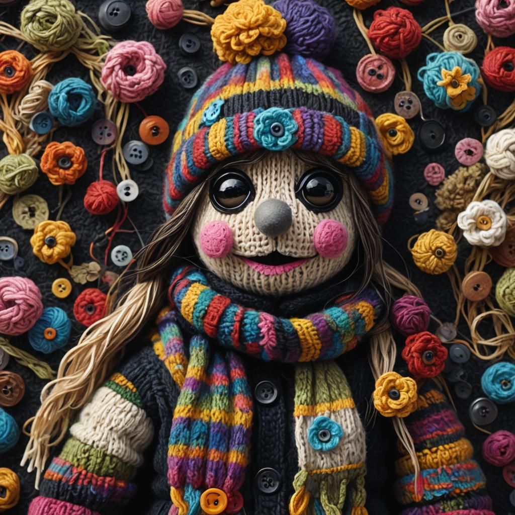 knitted puppet  by @DorinO