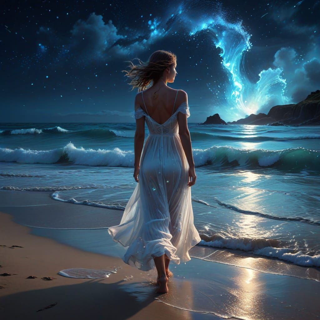 Night by the Sea  by @Evenstar