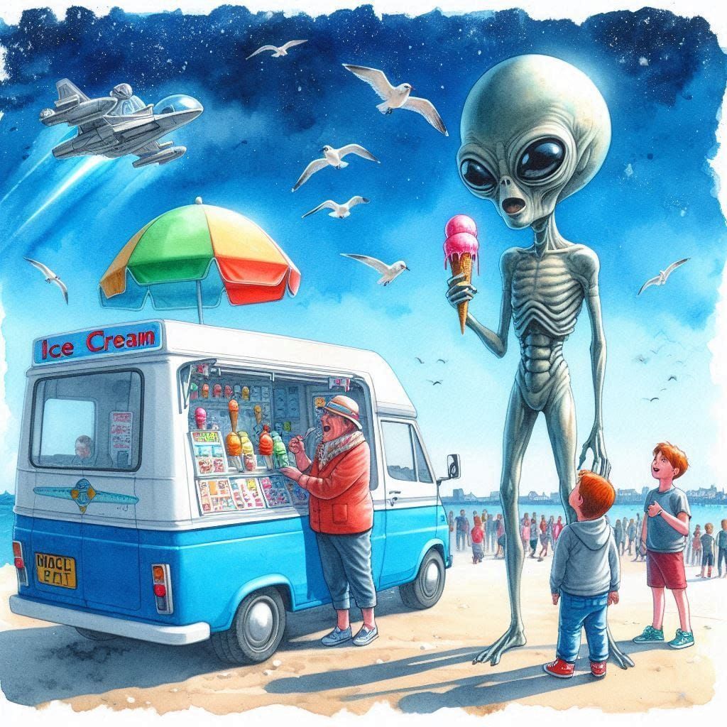 Alien on Vacation.