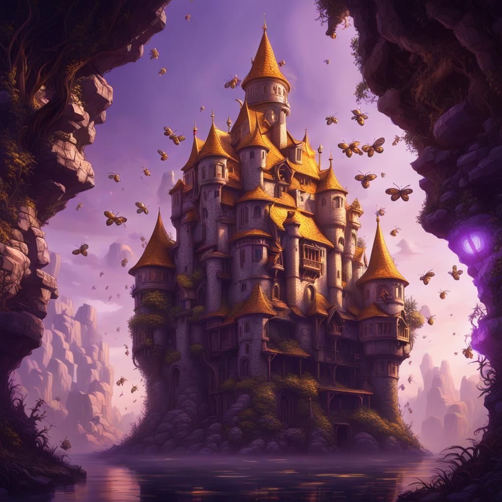 Honey Bee Castle - AI Generated Artwork - NightCafe Creator