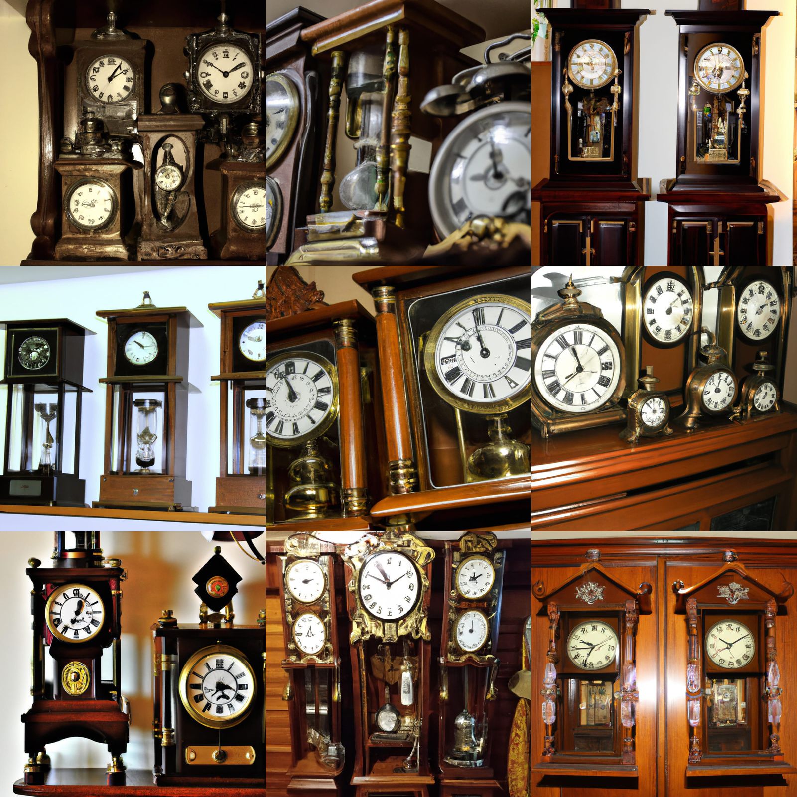 "antique grandfather clocks" AI Generated Artwork NightCafe Creator