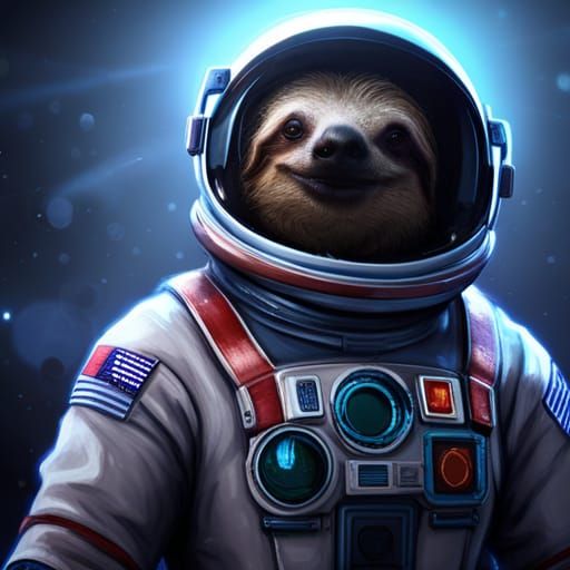 Sloth in space v2 - AI Generated Artwork - NightCafe Creator