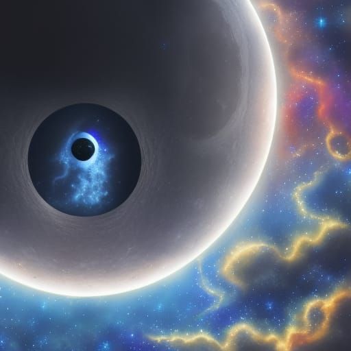 Eyes made of the moon eclipse space and a nebula, Epic cinem...