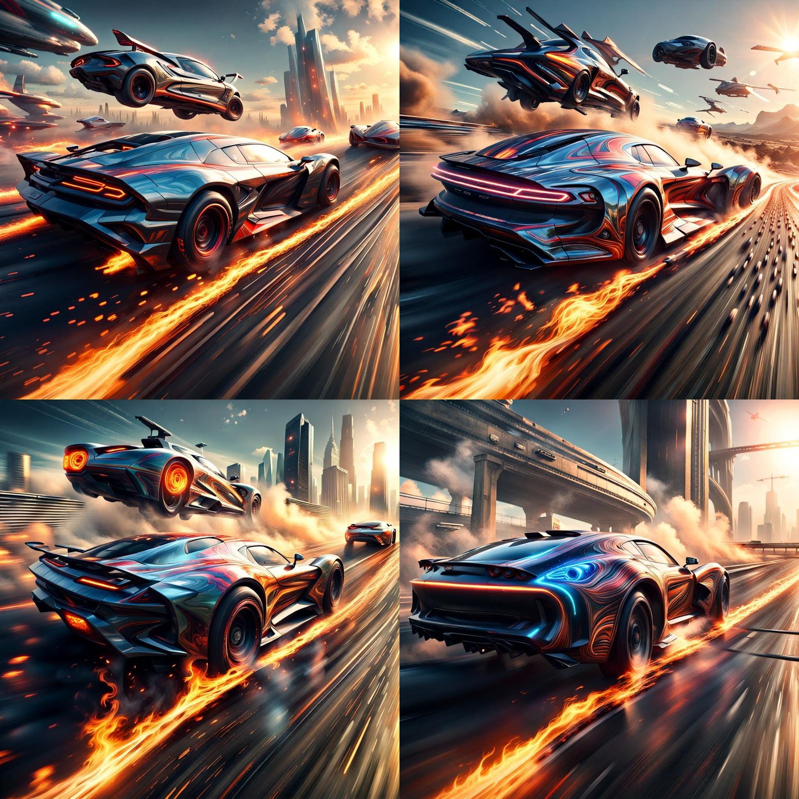 Futuristic action speed rush cinematic "Drag Race", intricately detailed, digital racing game style, Sci-Fi.