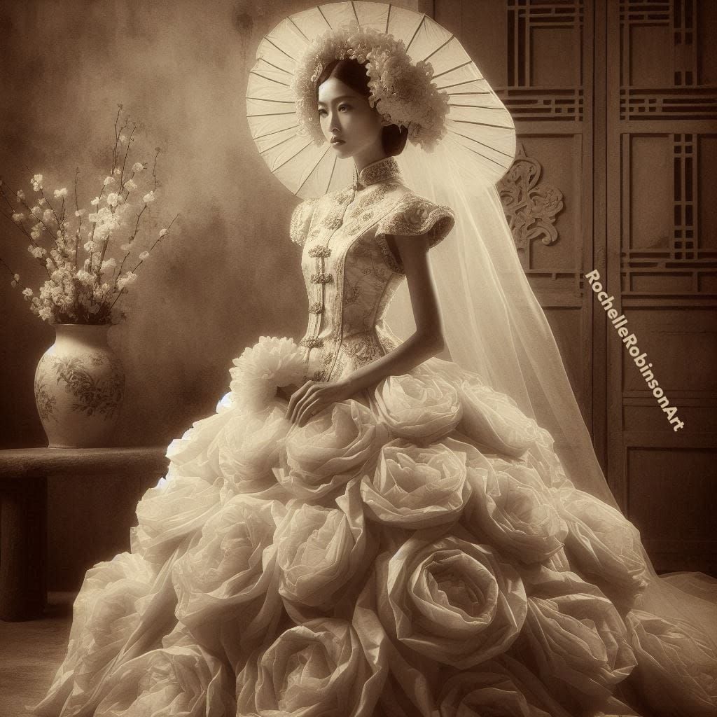 A Bride - 1940's Parachute Silk Gown
