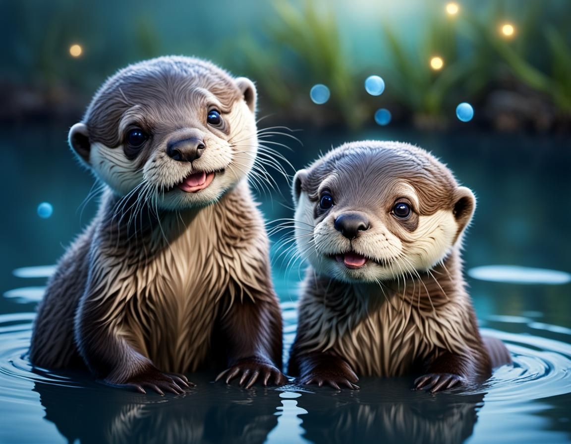 Smiling Otters  by @Guru