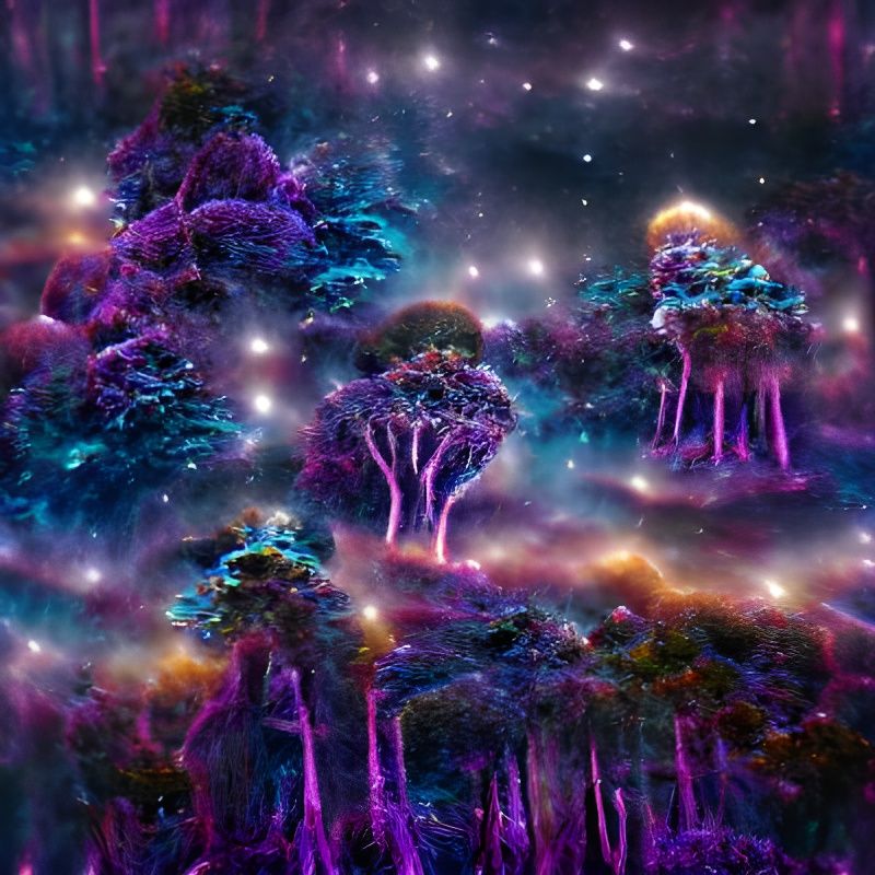 Cosmic forest - AI Generated Artwork - NightCafe Creator