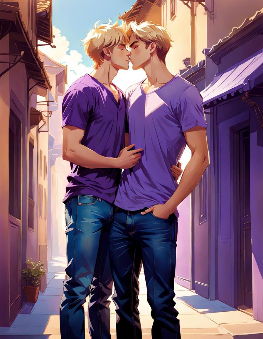 Kissing his boyfriend 2 - AI Generated Artwork - NightCafe Creator