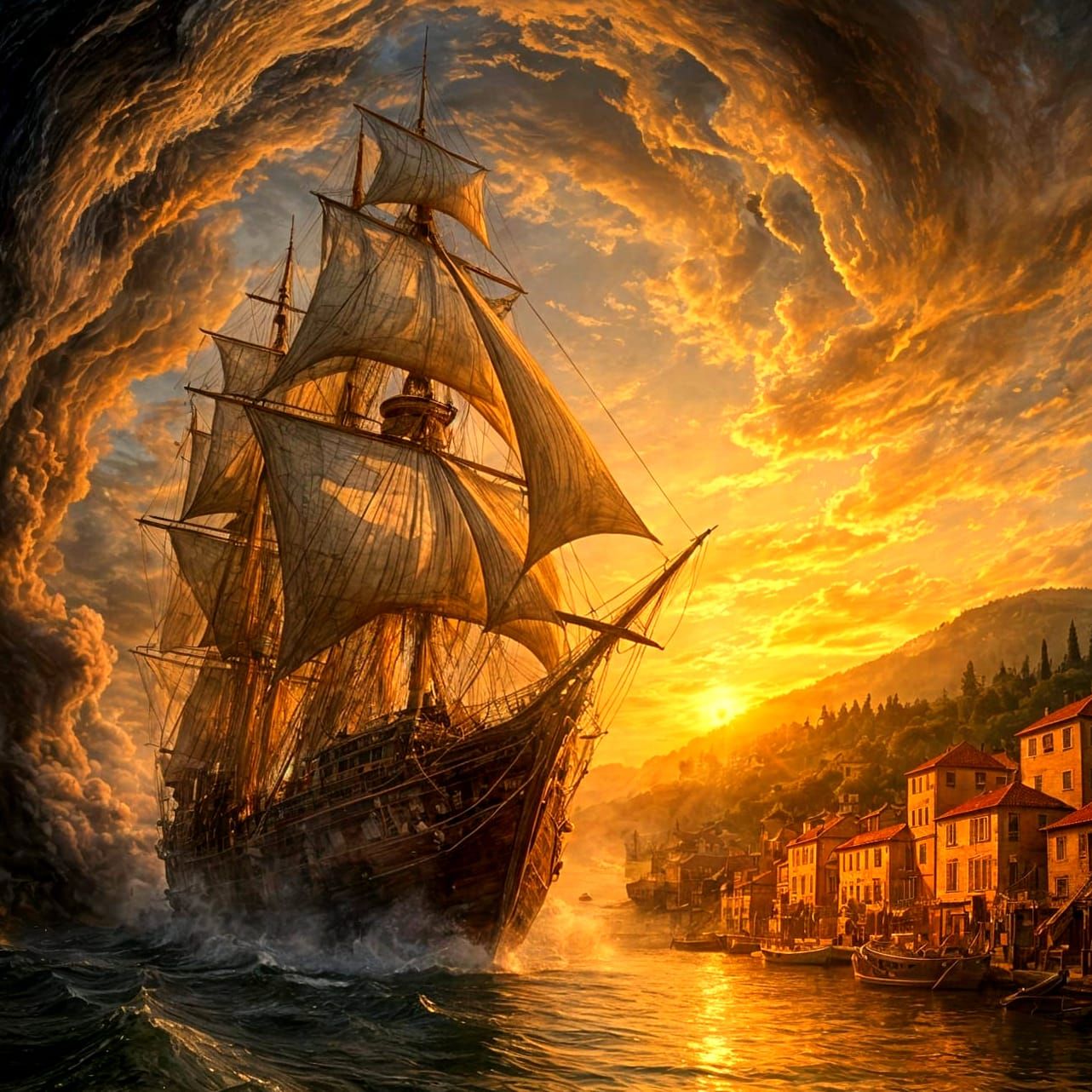 Vortex Expels Old Sailing Ship  by @Wiggy Izzardt