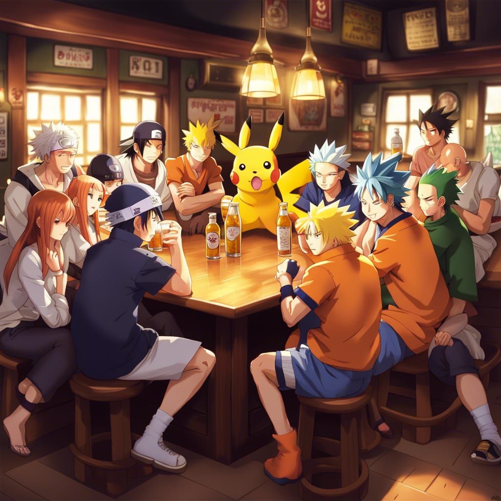 Naruto, Pikachu, charizard, Goku, Vegeta, Frieza, luffy, roa...
