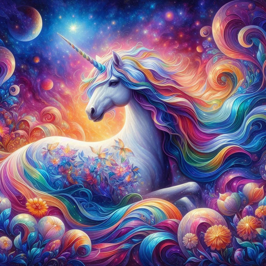 painting of a unicorn.
