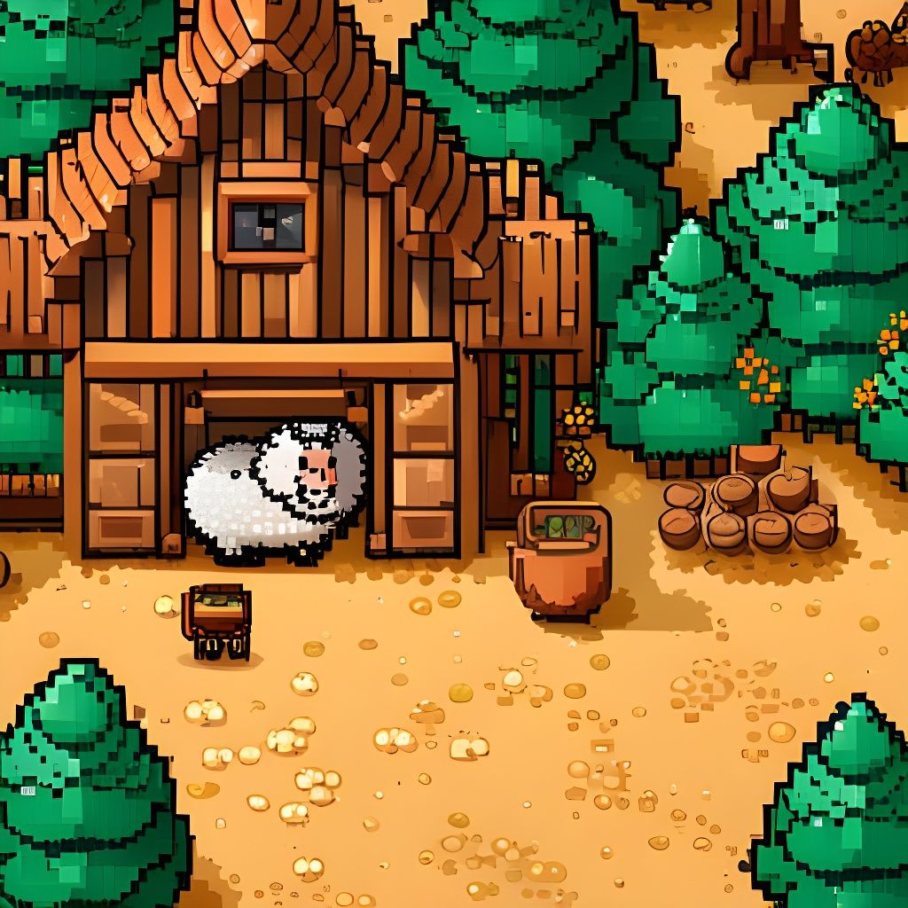 Cozy barn for a fluffy sheep