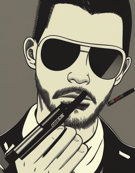 Cool Guy Illustration - AI Generated Artwork - NightCafe Creator