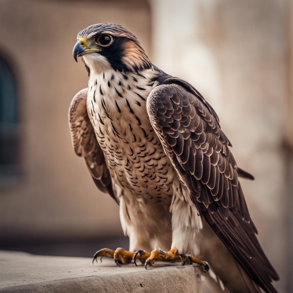 Arabian falcon in the middle