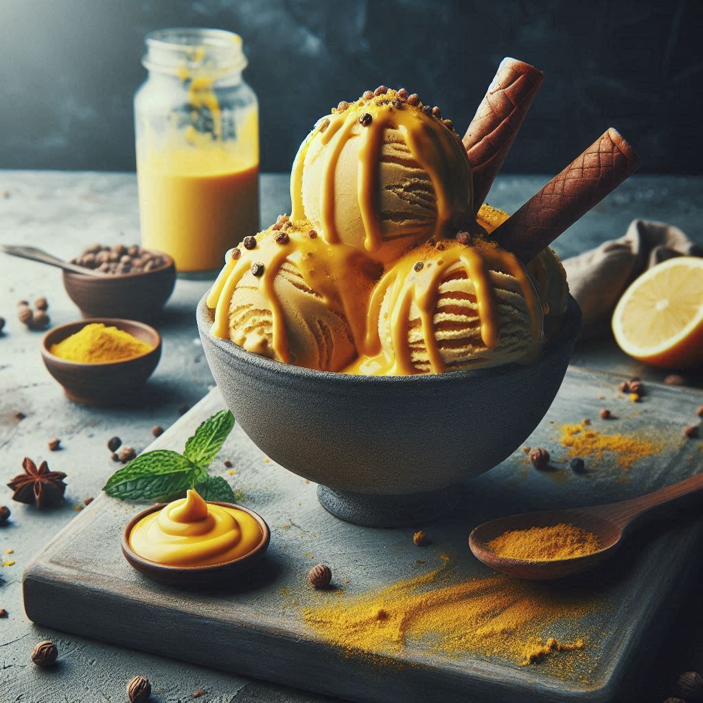 Ice-cream with mustard