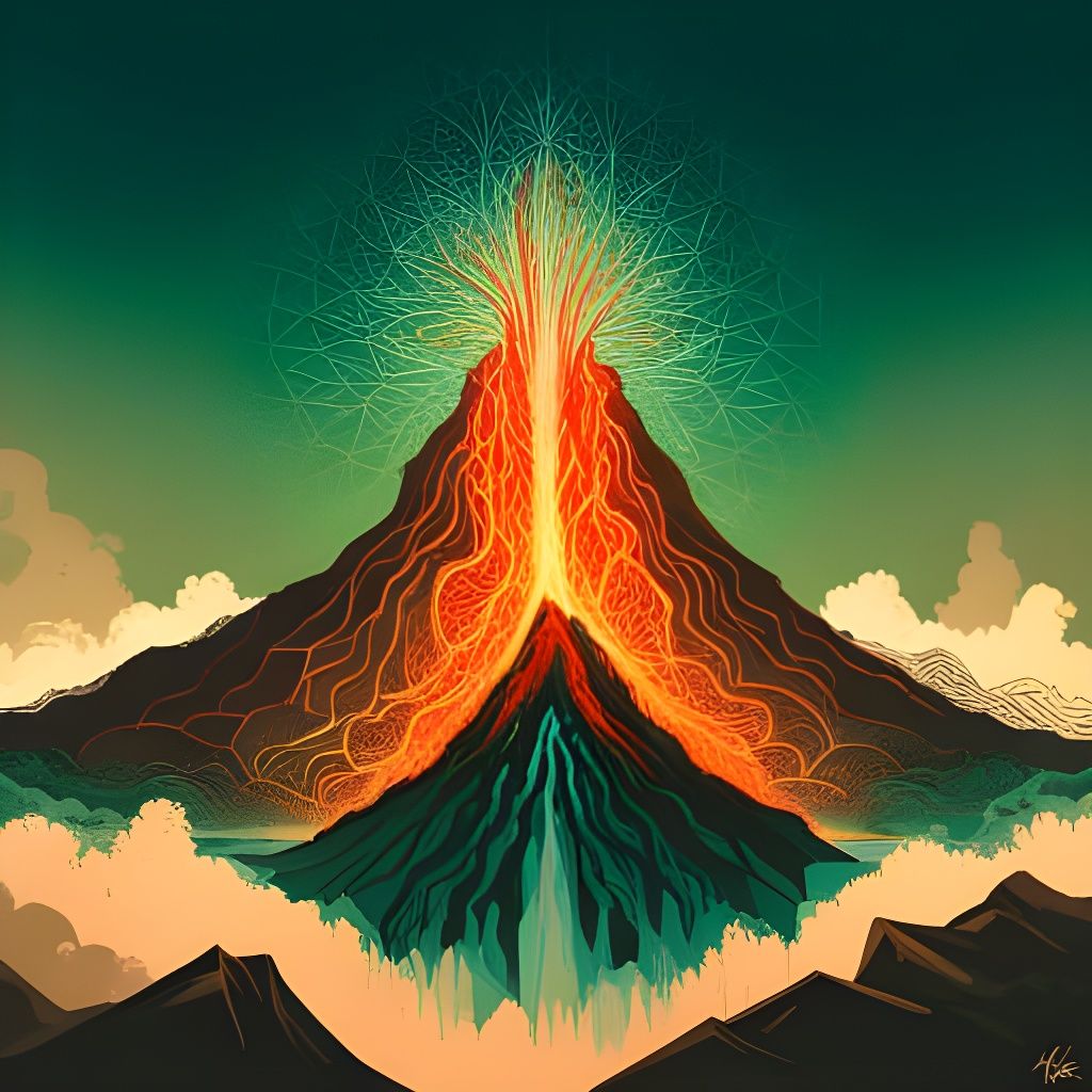 Erupting Volcano - AI Generated Artwork - NightCafe Creator